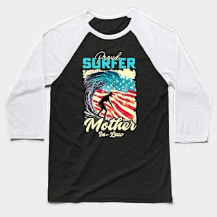 Proud Surfer Mother-in-Law Baseball T-Shirt